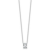 14k White Gold 3 1/2 carat Certified Lab Grown Diamond VS+ F+ Radiant Complete 18 inch Four Prong Pendant Necklace